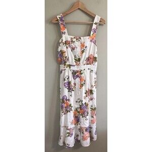 NWT Frnch Paris Floral Midi Sundress Vacation Beach Summer Dress Size Small